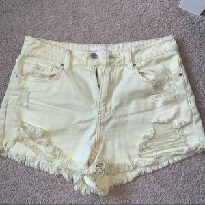 Pacsun Yellow Denim Shorts